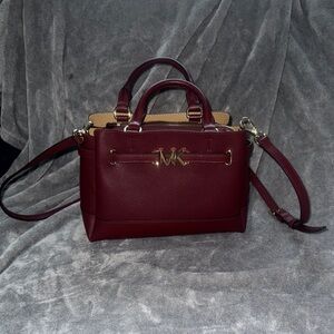 Michael Kors Red Satchel with Gold Hardware